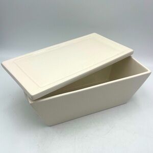 Real Home “Let Us Entertain You” Ceramic Casserole/Bread/Loaf Pan Lid & Handles